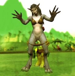 embarrassed enf erontauren furry goblin larger_female sfm size_difference smaller_male undressing warcraft worgen world_of_warcraft