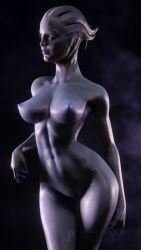 3d asari breasts female female_only liara_t'soni mass_effect nipples nude nude_female puberty3dsfm simple_background solo toned toned_female wide_hips