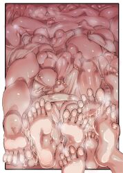 barefoot big_breasts bodily_fluids breast_creature breast_wall breasts breasts_out bubble_head_nurse cum_on_feet faceless feet female female_only foot_focus monster_girl multi_breast multiple_girls nurse_(silent_hill) pink_skin sashizume_soutarou shiny_skin silent_hill silent_hill_2 soles wall_of_breasts wall_of_flesh wall_of_vaginas