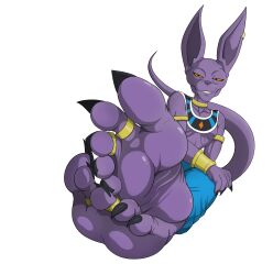 2022 5_toes beerus commission destroyer dragon_ball dragon_ball_super feet feline foot_fetish foot_focus god hairless_cat humanoid_feet male male_only purple_skin soles solo solo_male thejestermime