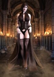 3d alcina_dimitrescu detailed_background female goth jinxie_lizzy resident_evil resident_evil_8:_village solo