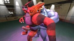 2022 2boys 3d 3d_(artwork) anal anal_sex anthro anthro_on_anthro anthro_penetrated anthro_penetrating anthro_penetrating_anthro anthrofied balls ballsack bara game_freak gay humanoid humanoid_genitalia humanoid_penis incineroar machamp male male/male male_only male_penetrated male_penetrating male_penetrating_male marshali muscular muscular_anthro muscular_male nintendo pecs pectorals penis penis_out pokémon_(species) pokemon pokemon_(species) source_filmmaker