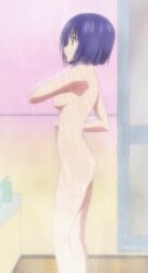 00s 1girls ass bath bathing bathroom blue_hair breasts completely_nude completely_nude_female female female female_only highres large_breasts legs light-skinned_female light_skin medium_breasts nude nude_female sairenji_haruna screencap short_hair shower showering solo standing steam stitched third-party_edit to_love-ru