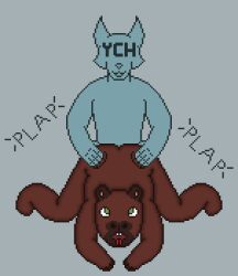 2boys ahe_gao all_fours ambiguous_gender anthro bareback brown_body brown_fur capybara caviid duo from_behind_position front_view fur gay green_eyes humanoid looking_pleasured male male/ambiguous mammal onomatopoeia rodent sex simple_background sound_effects text toridiaz ych_(character)