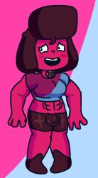 bulge bulge_through_clothing dwonksa embarrassed futa_only futanari gem_(species) looking_away nekky_(boxjockston) ruby_(steven_universe) steven_universe