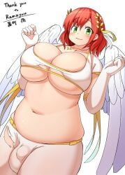 1futa akamu_ver20 bbw big_breasts breasts chubby clothed clothing elbow_gloves futa_only futanari gloves green_eyes humanoid light-skinned_futanari light_skin looking_at_viewer mostly_nude original pale_skin plump red_hair short_hair sierra_(ramzkun) skindentation solo standing