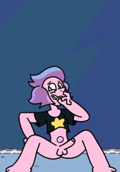 alternate_version_available bottomless covering_face embarrassed erect femboy feminine_male legs_apart pink_penis pink_skin rainbow_quartz_2.0 rainbow_quartz_2.0(steven_universe) sitting steven_universe