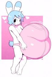 absurd_res angstrom anthro balls balls_outline big_balls big_bulge big_penis black_eyes blue_hair blush bulge clothing cub dipstick_ears flaccid genital_outline genitals hair hand_on_bulge heart hi_res holding_bulge huge_balls huge_bulge huge_cock hyper hyper_balls hyper_bulge hyper_genitalia hyper_penis lagomorph leporid looking_at_viewer male male_only mammal marco_(angstrom) multicolored_ears penis penis_outline rabbit small_but_hung smile solo underwear white_body young