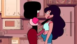 2futas bulge bulge_frottage bulge_through_clothing dark-skinned_futanari dwonksa edit erection_under_clothes futanari garnet_(steven_universe) precum precum_through_clothing rubbing_penis screencap steven_universe stevonnie