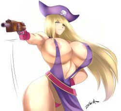 1girls big_breasts blonde_hair blue_eyes bonne_jenet breasts busty cleavage dress eyepatch fatal_fury female female_focus female_only garou:_mark_of_the_wolves hourglass_figure king_of_fighters large_breasts long_hair pirate sideboob skimpy skimpy_dress snk solo wide_hips zetarok