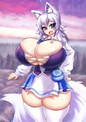 1girls big_breasts breasts female female_only gigantic_breasts huge_breasts indie_virtual_youtuber long_hair looking_away lumi_(merryweather) mochifoxxo ready_to_pop silver_fur silver_hair skirt solo standing thick_thighs thighhighs tight_clothing tight_fit very_long_hair virtual_youtuber white_fur white_hair white_thighhighs wolf wolf_ears wolf_girl wolf_humanoid wolf_tail