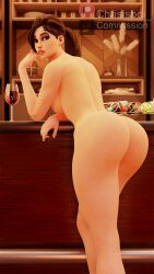 3d 3d_(artwork) ass ass_focus breasts brown_eyes brown_hair chrisisboi_ female female_only fingernails fortnite fortnite:_battle_royale fortnite:_save_the_world gold_fingernails gold_nail_polish gold_nails looking_at_viewer nail_polish nude nude_female ramirez_(fortnite)