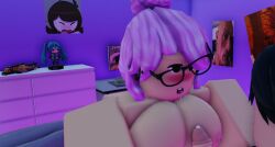 1boy 1girls 3d after_fellatio artist_request breasts female male roblox robloxian source_request tagme