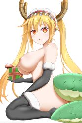 big_breasts breasts dragon_girl female kimmy77 miss_kobayashi's_dragon_maid monster_girl orange_eyes present tohru_(dragon_maid)
