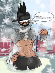 abs anthro boxers buldge cartoony male male_only paintball snow sweat vr