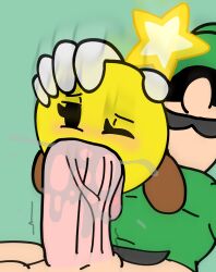 absurd_res balls big_balls big_penis bodily_fluids clothing drooling duo face_fucking facial_hair fellatio female genitals gloves hand_on_head handwear hi_res human irrumatio looking_pleasured luigi male mammal mario_(series) mario_and_luigi_(series) moustache nintendo onyx666 oral penile penis pubes saliva sex shirt star_sprite starlow tongue tongue_out topwear vein veiny_penis video_games waddling_head