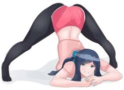 1girls ass ass_up djames face_down_ass_up female fire_emblem fully_clothed gym_shorts jack-o_pose jamesfe looking_at_viewer nintendo oribe_tsubasa panty smile spread_legs stretching tokyo_mirage_sessions_#fe