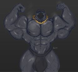 avian bulge chain_necklace huge_pecs hyper hyper_muscles male_only muscular musk solo vic_p