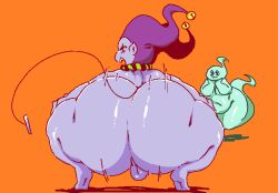 2022 :3 ass ass_focus balls big_ass big_butt cartoony darkner deltarune dumptruck_ass fat_ass femboy genitals ghost green_body gu_(character) hat headgear headwear huge_ass huge_butt humanoid humanoid_pointy_ears imp jester jester_cap jevil_(deltarune) looking_at_viewer looking_back male male_only not_furry nude nude_male open_mouth orange_background overweight purple_body purple_skin sharp_teeth simple_background smile spirit squatting tail teeth thick_ass thick_thighs trashdrawy twerking undertale_(series) video_games