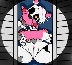 1girls animatronic anus ass breasts closet female female_only five_nights_at_freddy's five_nights_at_freddy's_4 fnaf fox fox_ears hair inviting machine mangle_(fnaf) mangled_mangle_(fnaf) nightmare_mangle nipples pussy robot robot_girl vagina yellow_eyes zaftero_(artist)