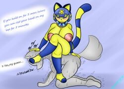 animal_crossing animal_humanoid ankha ankha_(animal_crossing) anon big_breasts breasts cat_humanoid destiny-yuuei domestic_cat duo egyptian_cat felid felid_humanoid feline feline_humanoid felis female femdom hi_res humanoid humiliation male male/female mammal mammal_humanoid nintendo text video_games