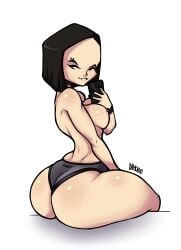 1girls 2018 areolae ass big_ass black_eyes black_hair bracelet breasts bubble_butt code_lyoko curvaceous_teen darknud dat_ass dumptruck_ass fat_ass fat_ass_teen female female_only large_breasts large_forehead nail_polish nipple_piercing nipples panties phone piercing pornstar_body rear_view selfie short_hair sitting slutty_outfit slutty_teenager solo teenage_girl teenager thick_thighs topless voluptuous_teen white_background wide_hips yumi_ishiyama