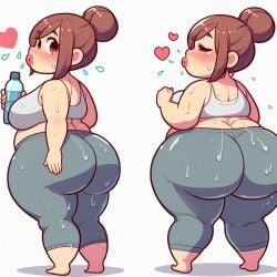 1girls ai_generated ass big_lips curvy_female dat_ass fat fat_ass female yoga yoga_pants