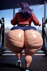 ai_generated ai_video animated bouncing_ass cellulite fat_ass huge_ass hyper_ass jiggling_ass jogging long_hair massive_ass misato_katsuragi neon_genesis_evangelion oiled_ass pencil_skirt purple_hair red_jacket sweat sweaty_butt tagme tiny_skirt video