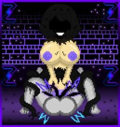 1boy 1futa balls big_breasts black_cum black_eyes bound_legs breasts cum cum_in_penis cumming cumming_in_penis dark_zixy docking dripping_body futanari genderswap_(mtf) holding_penis huge_breasts intersex male oozing original_character penis penis_in_penis pixel_art purple_nipples purple_penis rule_63 self_upload tentacle tentacles_around_legs transforming urethral_insertion urethral_penetration wet_body zixy