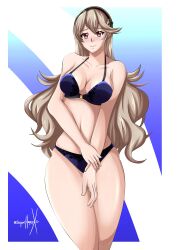 1girls blue_panties breasts corrin_(fire_emblem) corrin_(fire_emblem)_(female) female fire_emblem fire_emblem_fates light-skinned_female light_skin looking_at_viewer nintendo panties solo sonicheroxd white_hair