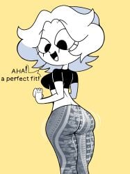 4chan animation_meme_community anonymous_artist ass_jiggle beaniebearz crop_top fat_ass flare_pants forbidden_pants instagram looking_at_own_butt looking_back monochrome_characters smiling talking youtube