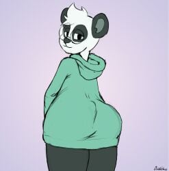 1boy 2022 animated anthro ass backsack balls big_ass black_body black_butt black_ears black_eyes black_fur bottomless bouncing_ass bouncing_butt byondrage clothed clothing eyewear femboy fur fur_tuft genitals giant_panda glasses green_clothing green_topwear head_tuft hoodie huge_ass looking_at_viewer looking_back looking_back_at_viewer male male_only mammal monotone_tail presenting presenting_hindquarters rear_view signature smile tongue tongue_out topwear tuft ursid white_body white_fur white_tail