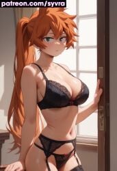 ai_generated big_ass big_breasts boku_no_hero_academia itsuka_kendou kendou_itsuka lingerie my_hero_academia orange_hair ryuuziken01