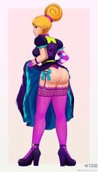 1girls 2025 ass bobmacvosky brawl_stars bubble_butt female female_focus female_only hi_res high_resolution highres looking_at_viewer looking_back panties piper_(brawl_stars) skirt skirt_lift stockings supercell upskirt