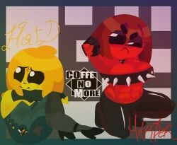 2girls abs bra duo duo_female female female_only fire_in_the_hole geometry_dash hard_(geometry_dash) harder_(geometry_dash) muscular_female spiked_bra