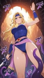 ai_assisted ai_generated belly blonde_hair cave celes celes_chere ecchi female final_fantasy final_fantasy_6 hentai pregnant pregnant_female tentacle_rape