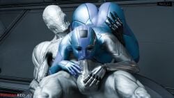 3d big_ass blowjob blue_skin crossover interspecies marvel nebula_(marvel) nude outlast red_lj walrider