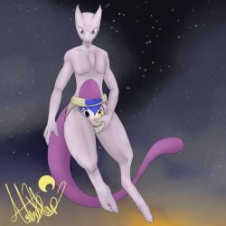 after_transformation animate_inanimate anthro bodily_fluids bulge clothed clothing clothing_transformation duo ferro_the_mouse_(fledgedragonfox) fledgedragonfox flying generation_1_pokemon genital_fluids jockstrap jockstrap_bulge jockstrap_only jockstrap_transformation legendary_pokemon living_clothing male male/nonbinary mewtwo musk night nintendo nonbinary_(lore) pokemon pokemon_(species) precum stained_underwear topless transformation two_(fledgedragonfox) underwear underwear_only underwear_transformation