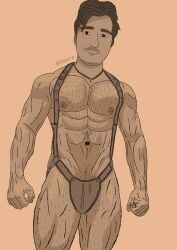 1boy 2025 2d 2d_(artwork) 2d_artwork abs athletic_physique bara beard black_hair blush body_hair brazilian brazilian_male chest_hair chest_harness constricted dark_hair diggo gay genitals gritted_teeth groin_focus hair hand_on_hip harness htanxnsfw human light_shading light_skin line_art looking_at_viewer looking_pleasured male male_focus male_only minimal_background monochrome muscular muscular_male nipples nude nude_male pecs pelvic_region penis perineum portrait_format real_person shiny_skin simple_background skin_texture smile smile_at_viewer standing subtle_shading suspension_strap sweat tan_skin thick_thighs thrusting upper_body visible_penis waist_harness yaoi youtube youtuber youtuber_boy