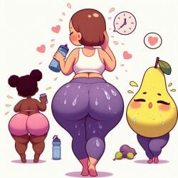 1girls ai_generated ass curvy_female dat_ass fat fat_ass female yoga yoga_pants