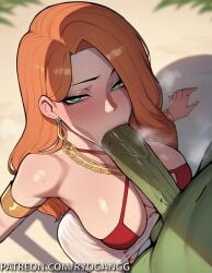 2d ai_generated alien_male alien_on_human blowjob blowjob_face emma green_cock green_eyes interracial joko44 long_hair orange_hair orc_male original original_character original_characters ryogangg