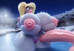 ai_generated bimbo derpy_hooves friendship_is_magic gooner_dimension hot_spring huge_ass huge_breasts hyper_breasts hyper_penis micro_bikini my_little_pony thick_thighs wide_hips winter