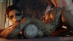1boy 1girls 3d arched_back ass baldur's_gate baldur's_gate_3 breasts crossed_arms from_behind githyanki green_skin human interspecies lae'zel looking_back nude pointy_ears sex sfmlover22