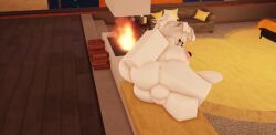 animated animated animation big_ass black_nipples blitzrr34 dog_ears dog_tail fire fireplace futanari laying_down roblox tagme video white_body white_skin white_tail