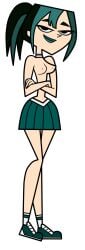 alpha_channel cheer_outfit cheerleader_outfit cheerleader_uniform for_sticker_use gwen_(tdi) miniskirt png skirt smirking sticker_template tagme topless total_drama_island transparent_background transparent_png