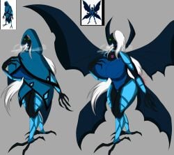 alien_girl alien_humanoid alien_look_like_human ben_10 ben_10_ultimate_alien big_chill blue_skin chaquetrix huge_breasts ice insect_girl insects mommy moth moth_girl mother nahuelconer necrofriggian reference_image tagme thick_thighs wings