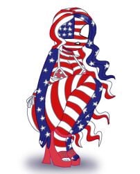 rapetard s0d0my_s1n countryhumans countryhumans_girl united_states_of_america_(countryhumans) solo solo_focus solo_female female female_only female_focus 1girls 1girl 1female long_hair white_eyes white_body red_body blue_body wavy_hair open_mouth open_eyes eyes eyes_open mouth mouth_open teeth teeth_showing teeth_visible teeth_bared white_hair red_hair blue_hair striped striped_body stripes striped_hair striped_bikini american_flag_bikini bikini swimsuit high_heels pink_swimsuit pink_bikini pink_heels pink_high_heels heels sitting sit chubby chubby_female slightly_chubby slightly_chubby_female wide_hips wide_thighs hips thighs big_ass ass butt big_butt