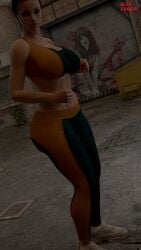 3d alexfrazer big_breasts clothed emma_mountebank running sfw the_quarry