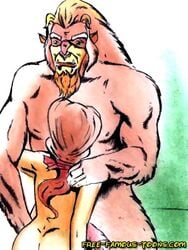 anthro beast_(disney) beauty_and_the_beast belle disney disney_prince disney_princess free-famous-toons human interspecies larger_male male/female monster size_difference smaller_female straight