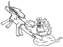 keldeo male male/ambiguous monochrome nintendo pokemon pokemon_(species) tornadus